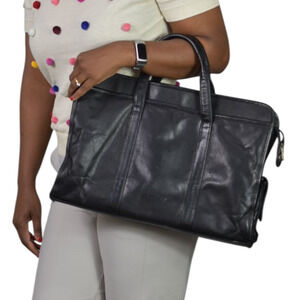 Vintage Wilsons Leather Briefcase Black Bag Laptop Commuter Documents Messenger